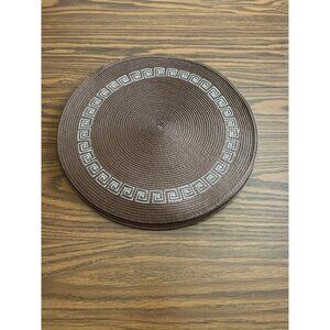 Set of four 14.5” round placemats with geometric design